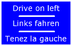 Schild: links fahren
